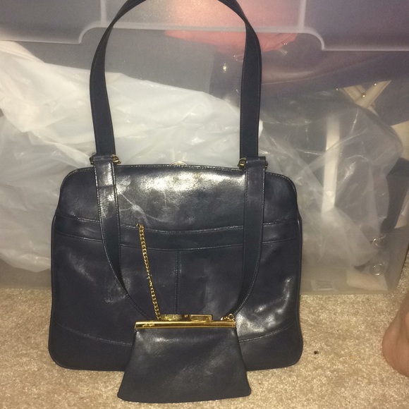 VINTAGE LOU TAYLOR LEATHER HANDBAG PREOWNED - Picture 4 of 4